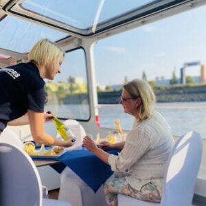 Hamburg harbor cruise with cheese and wine