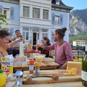Swiss cheese fondue cooking class experience